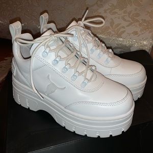 Windsor Smith white platform sneakers
